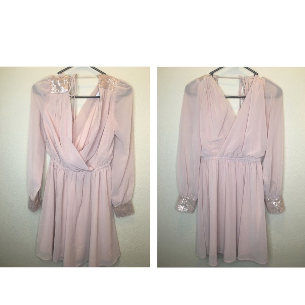 Champagne colored dress with sequence